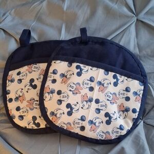 Mickey Mouse Kids Pot Holders - Navy and Cream